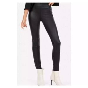 Express Women's Faux‎ Suede Stretch Elastic Waist Skinny Leggings Black SZ Small